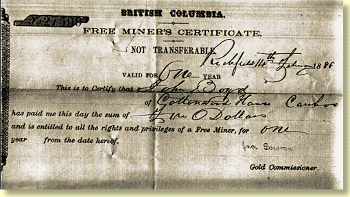 gold rush miners licence. Miner#39;s Certificate